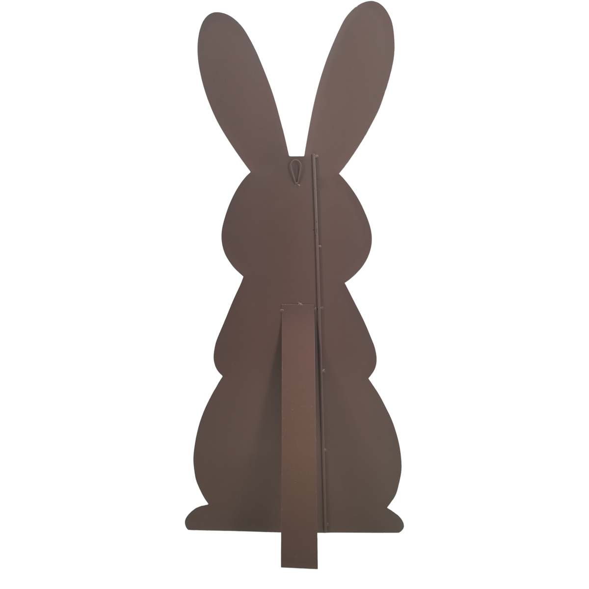 Elegant Checked Rabbit Yard easel in natural wood with a black-and-white checkered fabric panel.