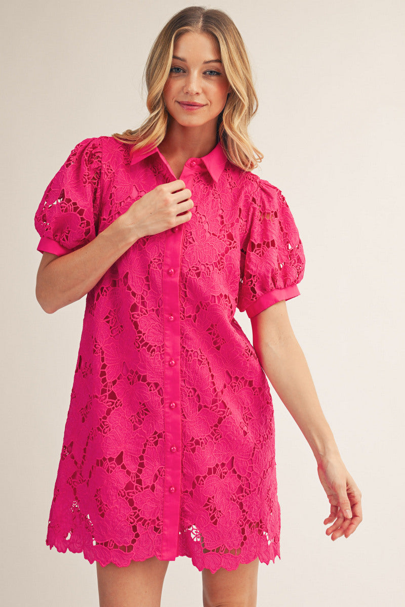 Natalie Eyelet Shirt Dress