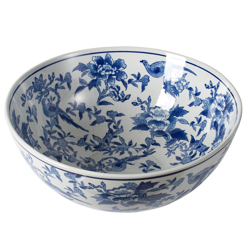 White and Blue Ceramic Bowl - Sold Individually