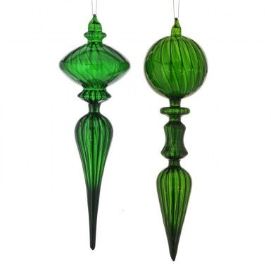 Twelve-inch opaque glass finial ornament with a smooth spherical shape.