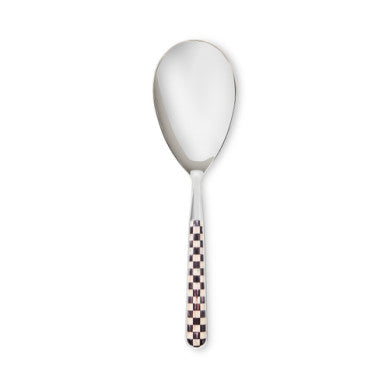 Check Bistro serving spoon made of stainless steel with a long handle.