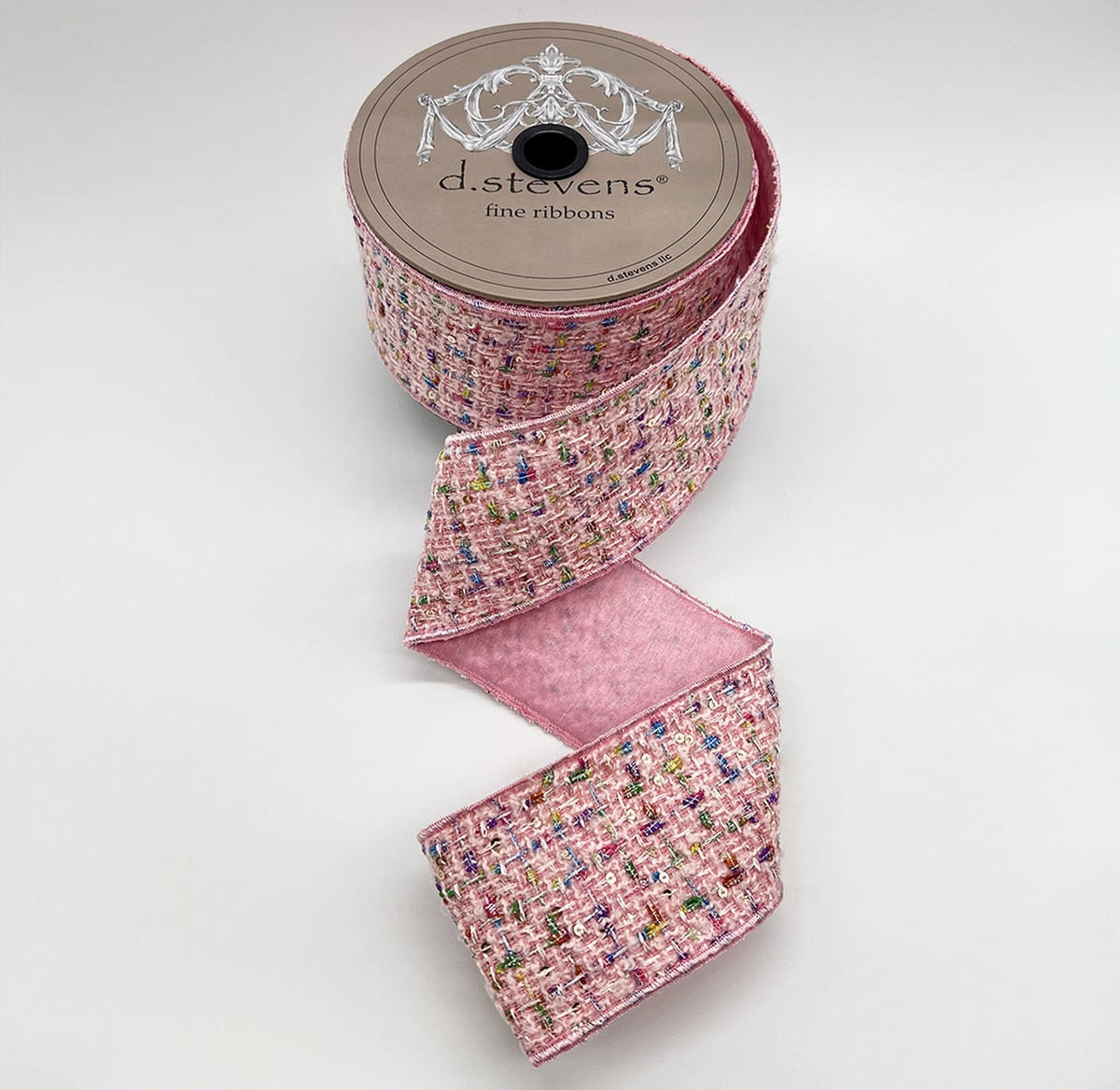 Boucle Color Splash Ribbon in vibrant multicolor with a textured loop pattern
