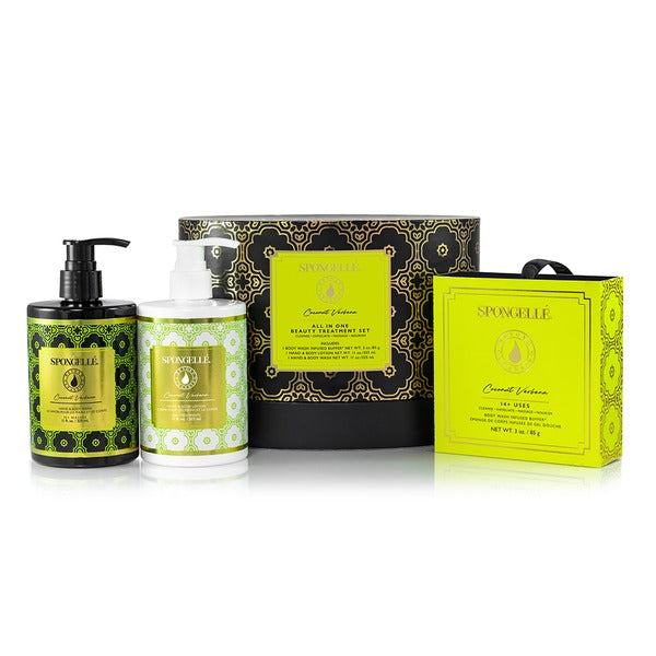 Daisy Collection body gift set featuring a white box with floral packaging.