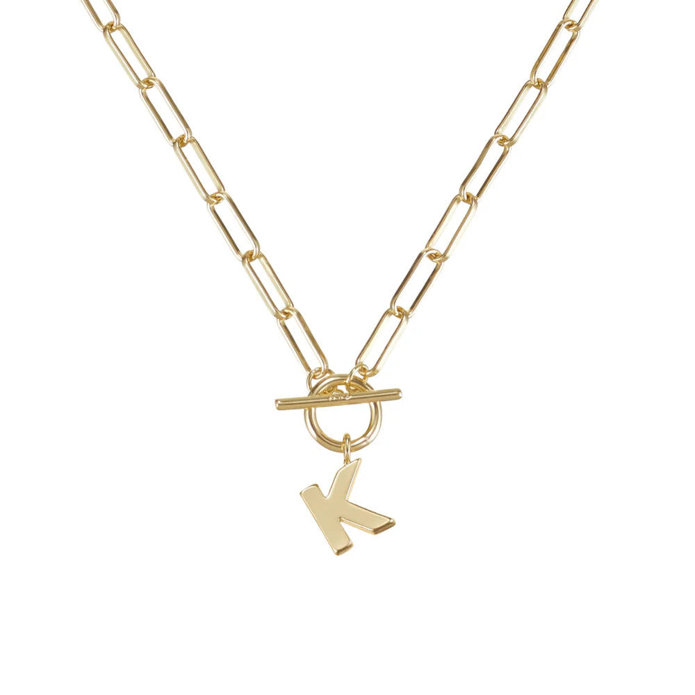 Toggle Initial Necklace Gold
