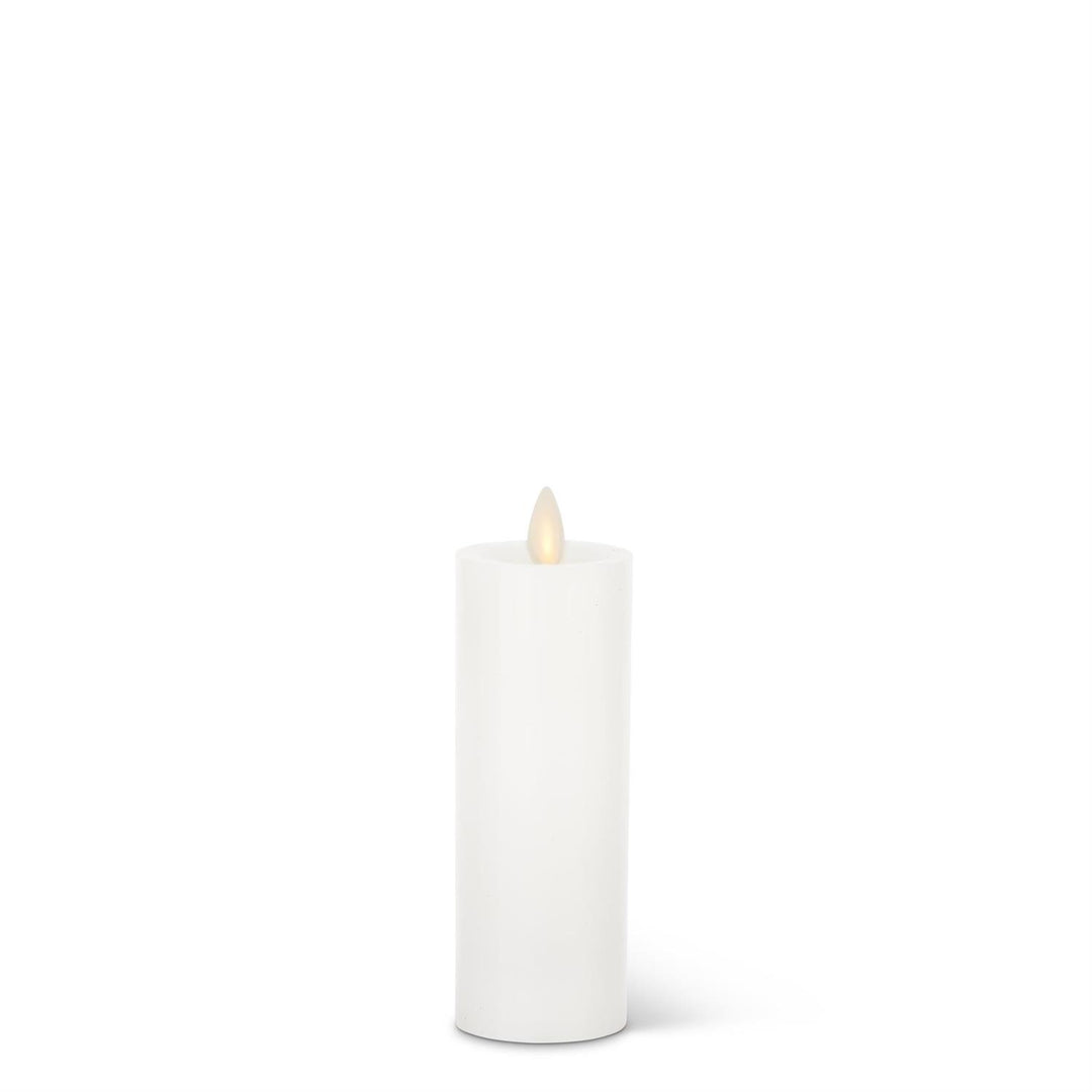 White Wax Luminara Slim Indoor Pillar Candles