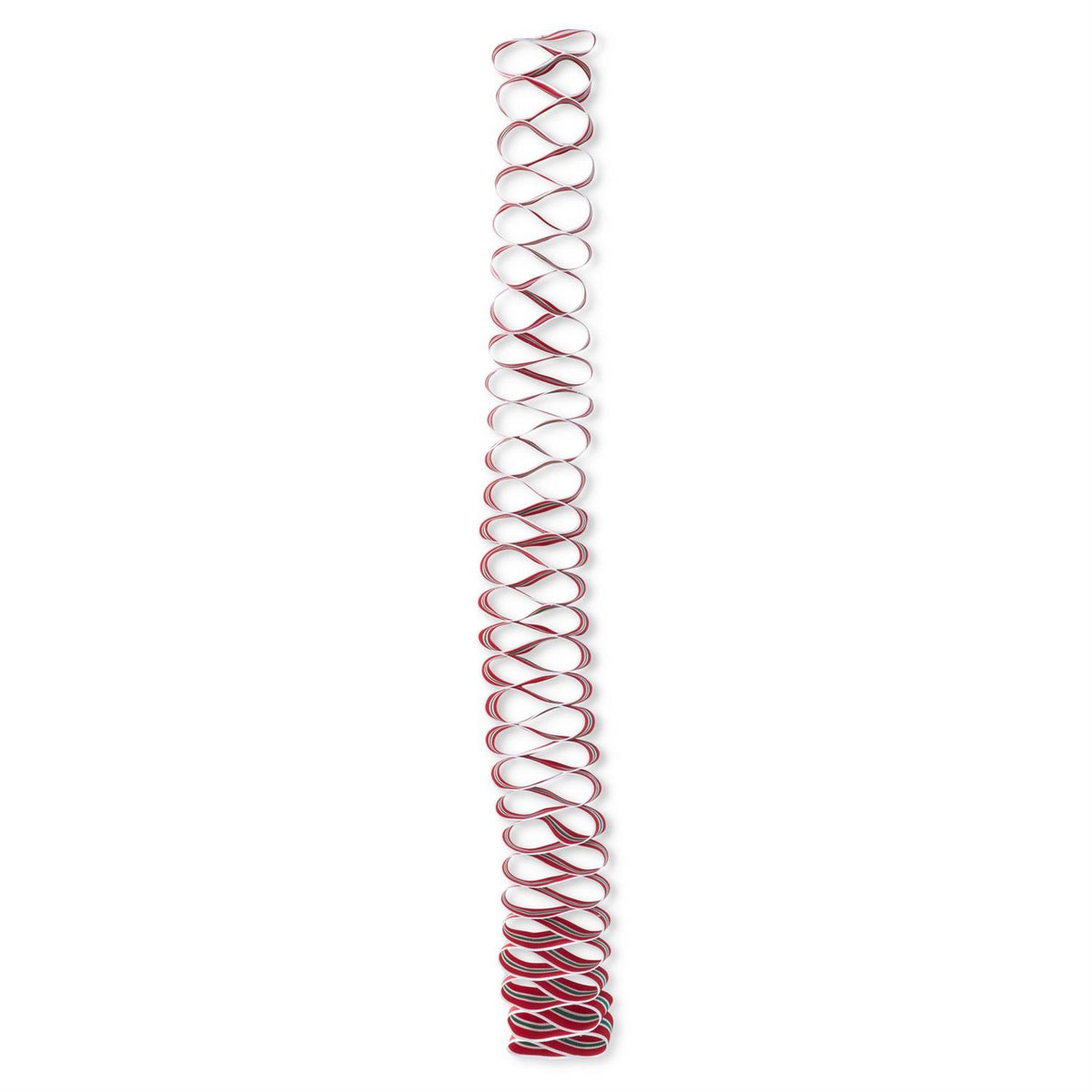 36-inch polyester ribbon candy garland with colorful striped patterns.