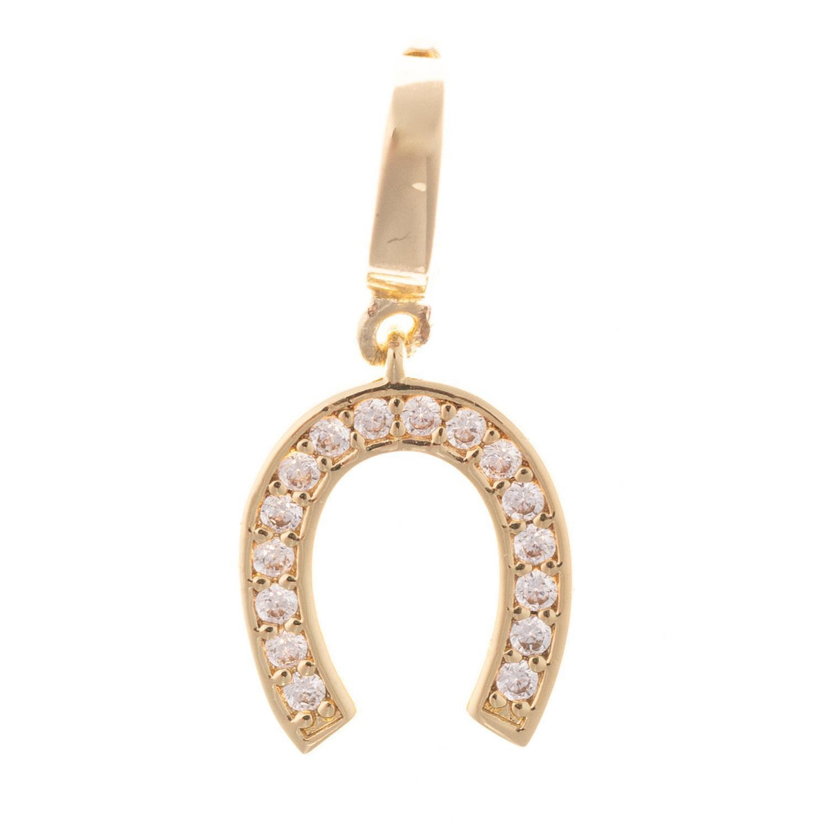 .5-inch gold-plated charm featuring a girl holding sunglasses with playful text.