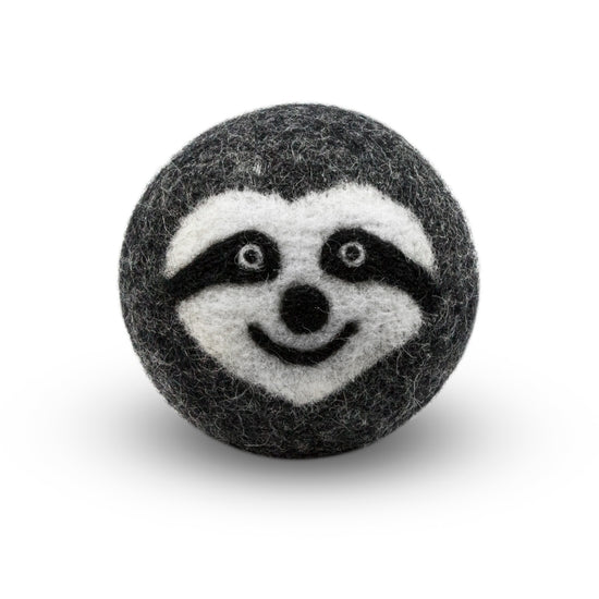 Single white eco dryer ball with smooth rounded shape