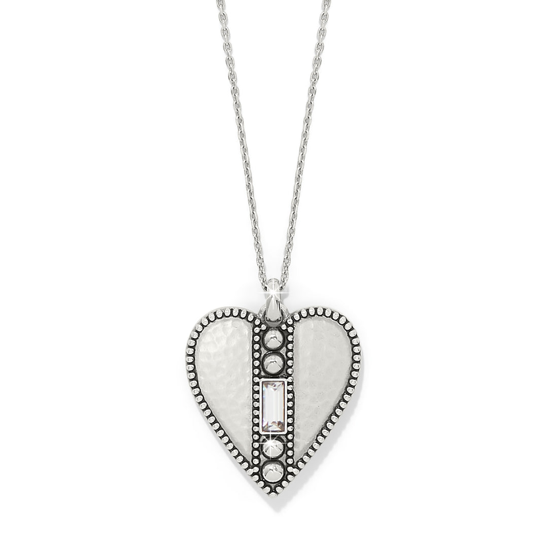 Pretty Tough Gem Heart Necklace Silver