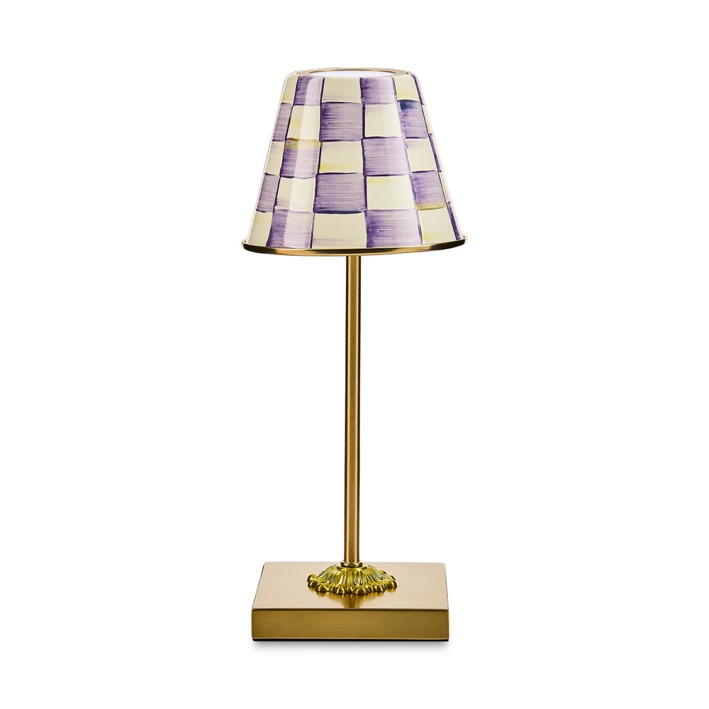 Violet Check LED Rechargeable Cafe Table Lamp