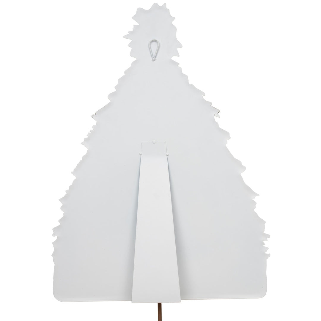 Beck's Vintage Tree decorative stake with natural wood finish.