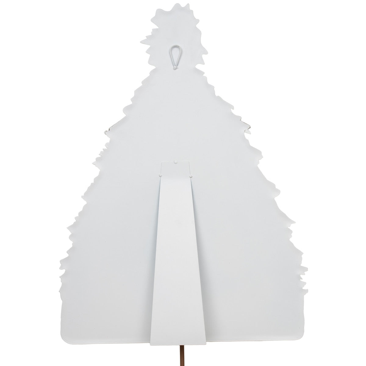 Beck's Vintage Tree decorative stake with natural wood finish.