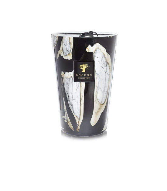 Marble candle stones with a leather rose plum fragrance scent