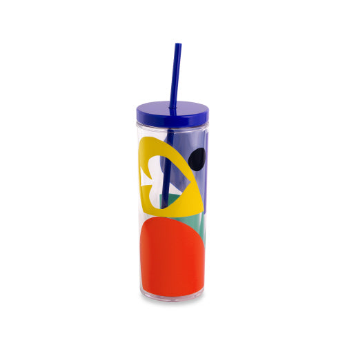 July Acrylic Tumbler with Straw, Spade Colorblocks