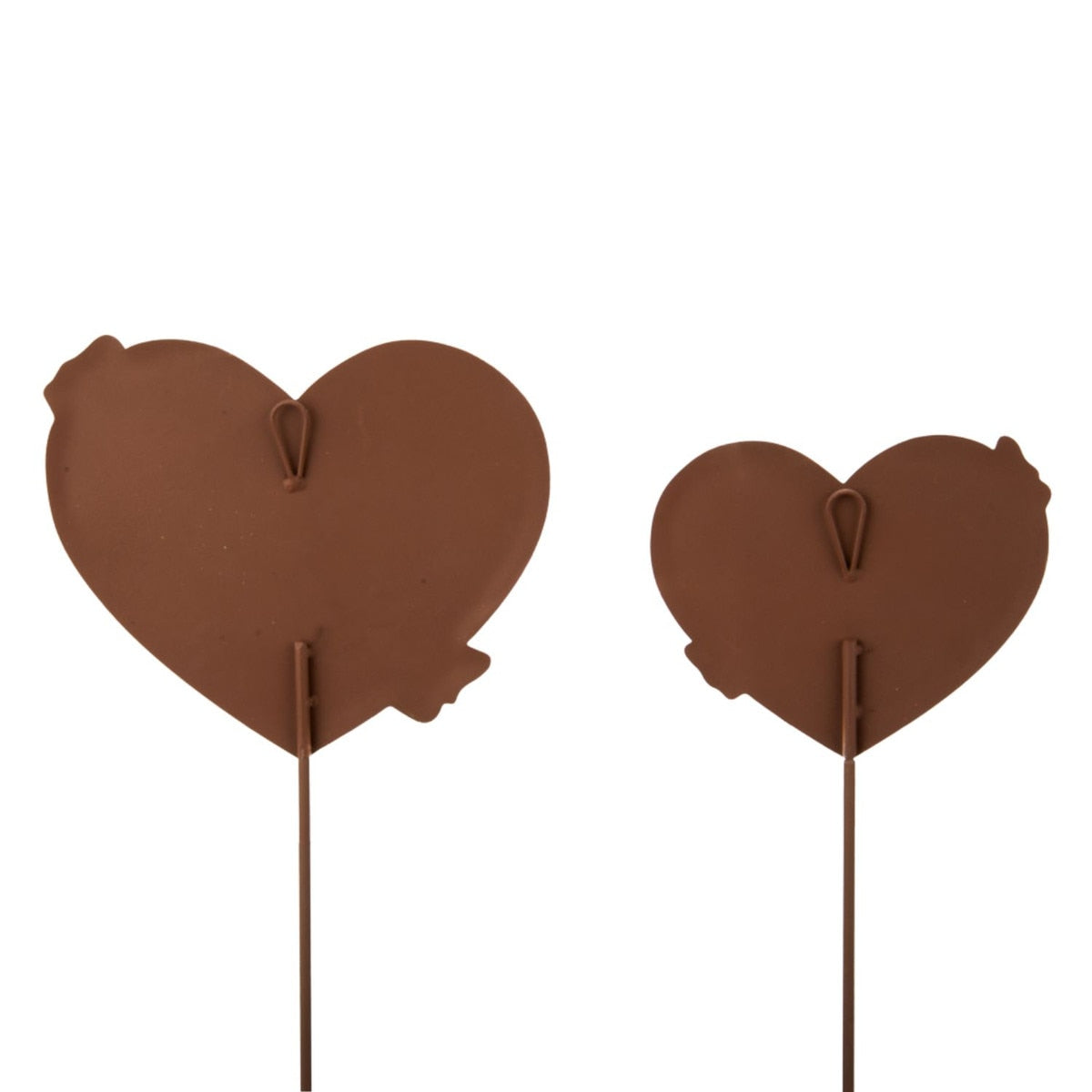 Polka Dot Hearts stake featuring a white base with red polka dots and heart motifs.