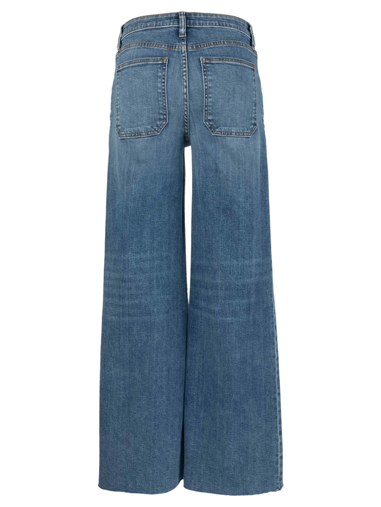 Maya High Rise Porkshop Frt Pkts Wide Leg Raw Hem