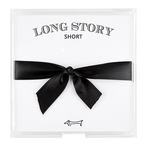 Square notepaper in an acrylic tray with a white paper insert