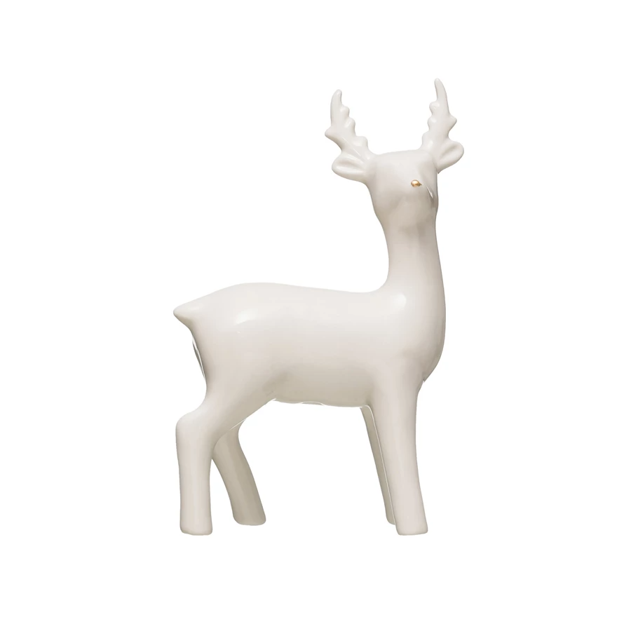 Ceramic Standing Deer with Gold Nose