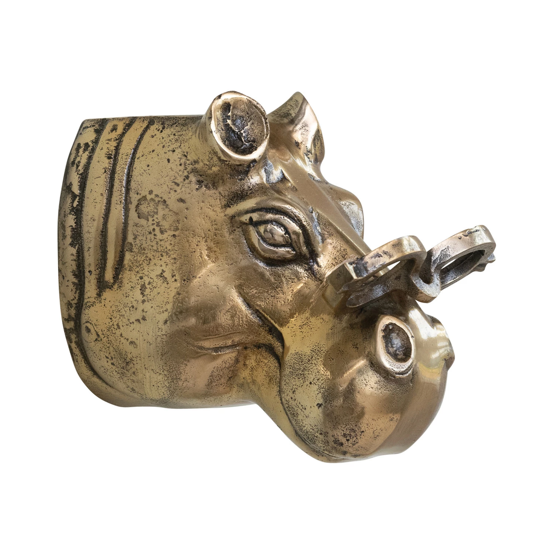 Hippo Head with Eyeglasses Wall Décor