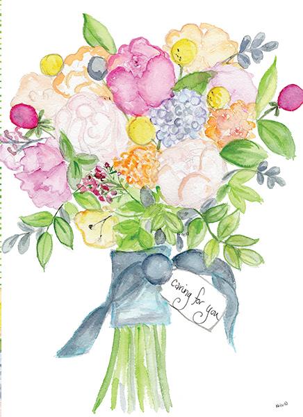 A6 card with matching envelope featuring a heartfelt message about hope and peace.