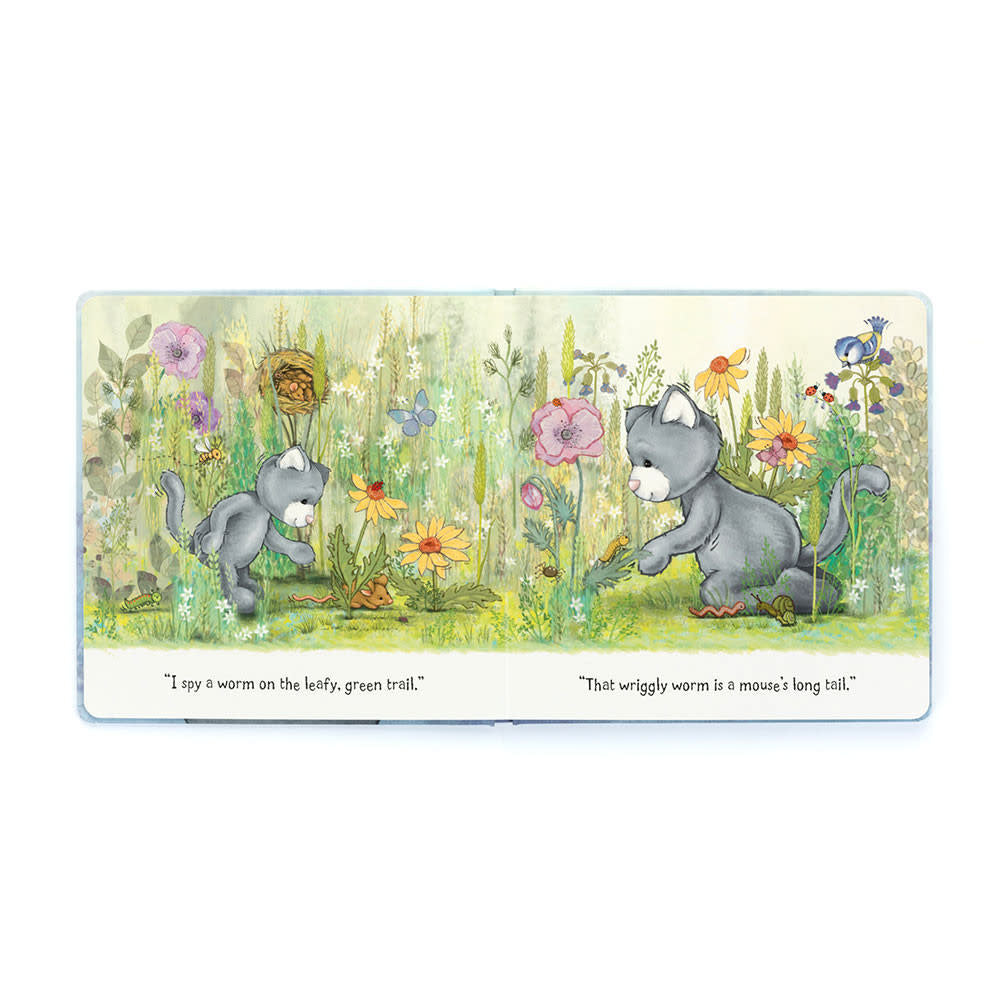 Hardcover children's book titled When I Wonder featuring a grey kitten on the cover.