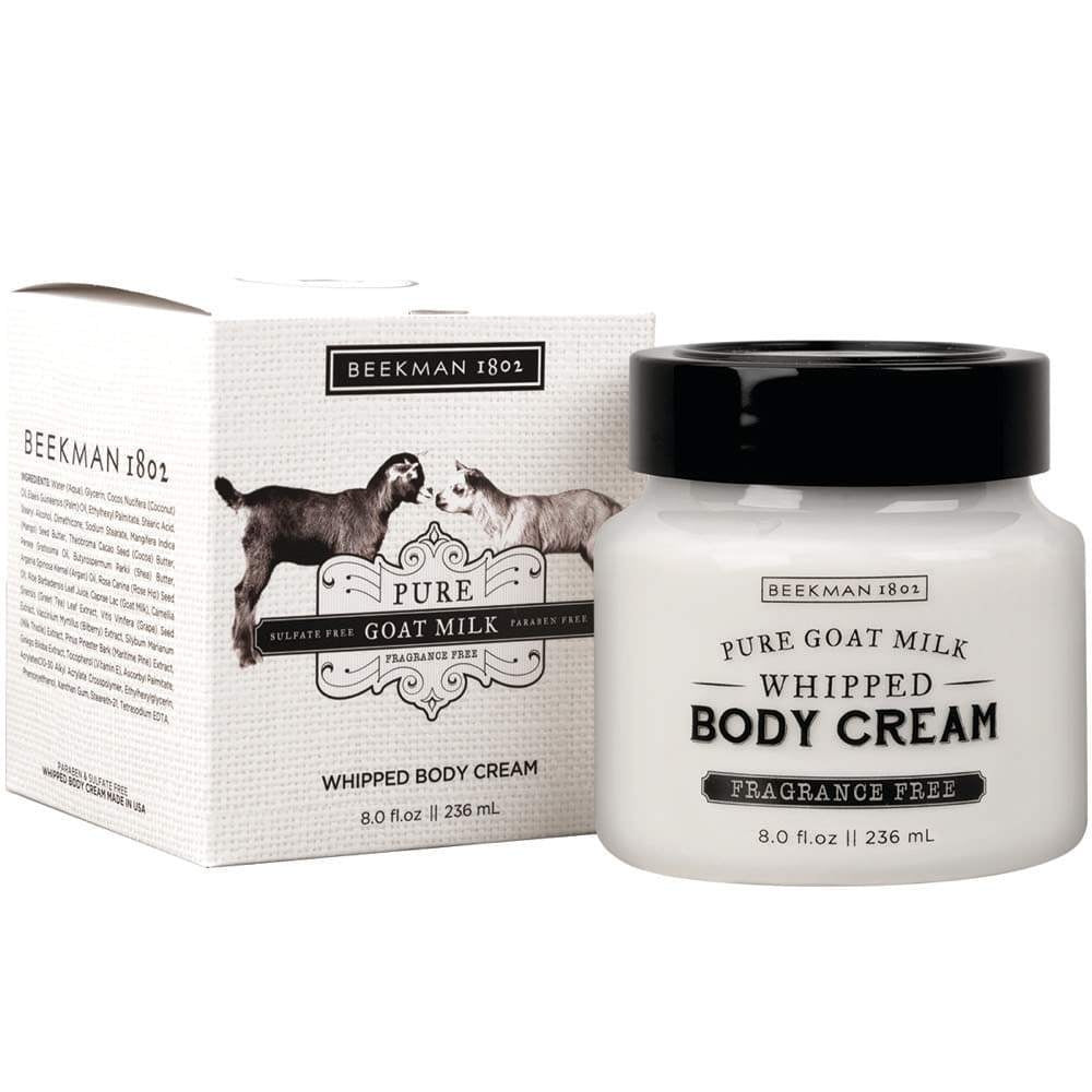 White tub of Whipped Body Cream with a silver lid