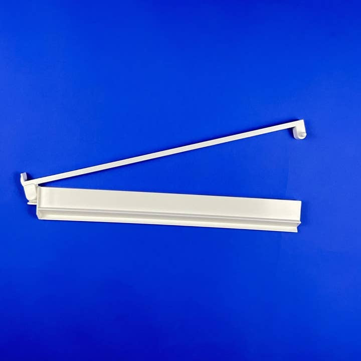 Set of four white acrylic American Mahjong racks with attached pushers