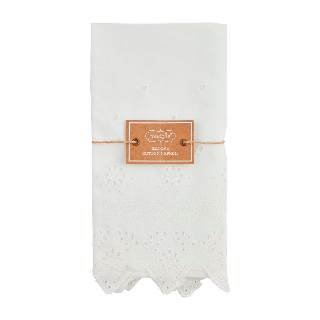 White Eyelet Napkin Set