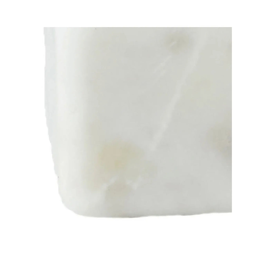 White Marble Bowl with Brass Spoon