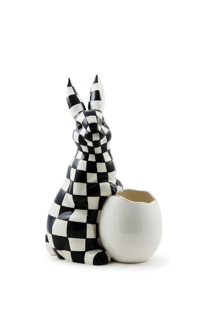 Large white dolomite ceramic bunny vase with rounded ears and smooth matte finish.
