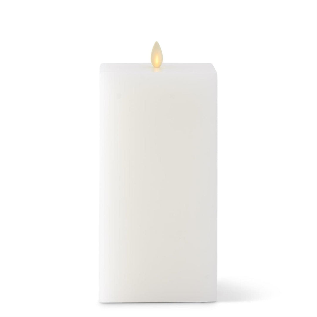 White Wax Luminara Large Indoor Square Candles with Remote
