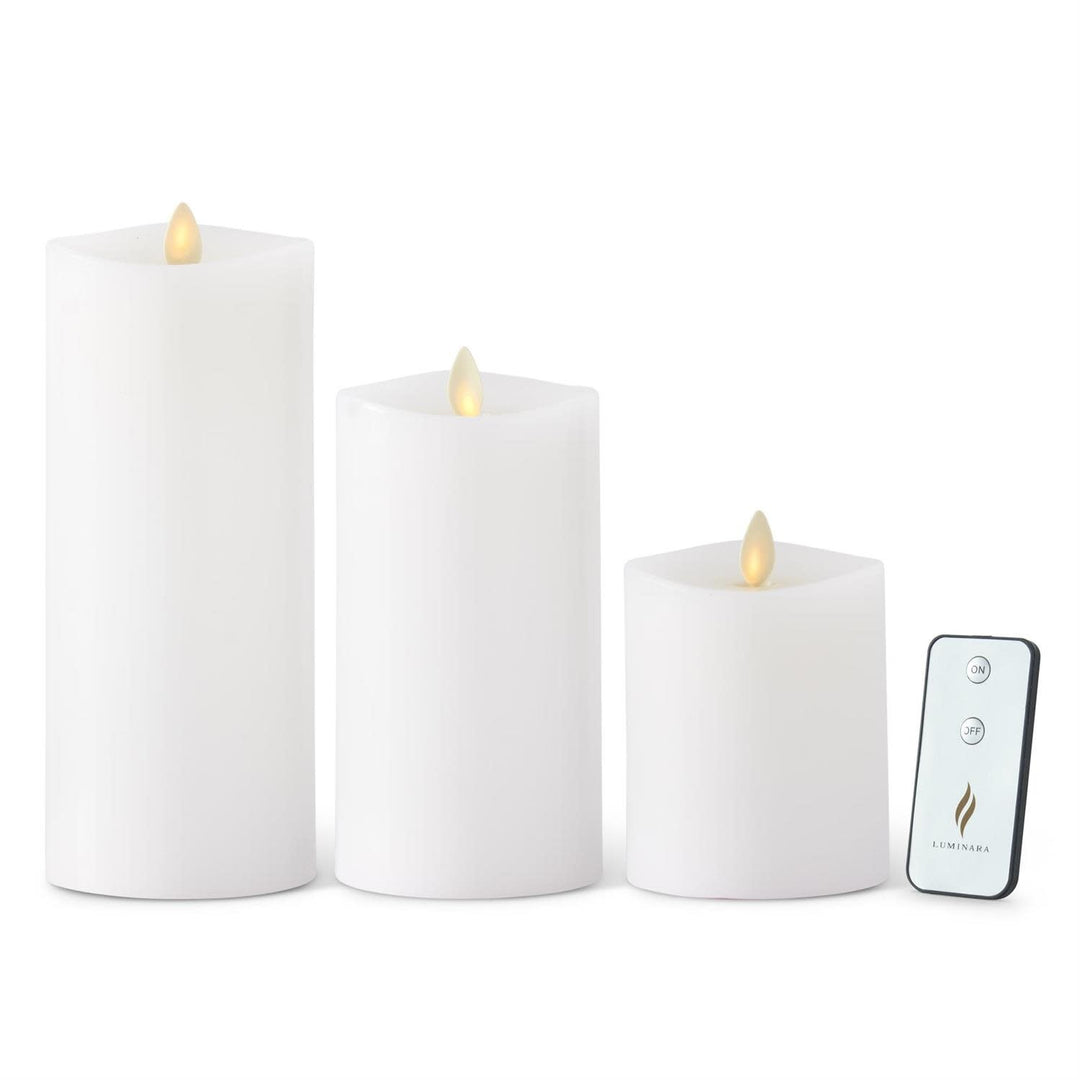 White Wax Luminara Tall Indoor Candles with