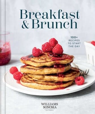 Hardcover cookbook titled Williams Sonoma Breakfast & Brunch with colorful food photography on the cover.