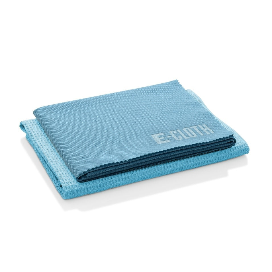 Alaskan Blue window cleaning kit with waffle-weave microfiber cloths