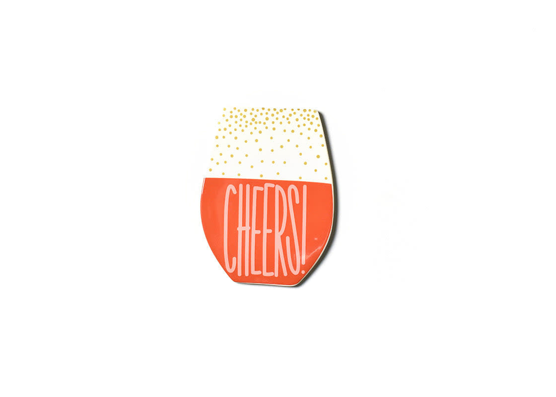 Ceramic wine cheers mini attachment with hook and loop fastener in white