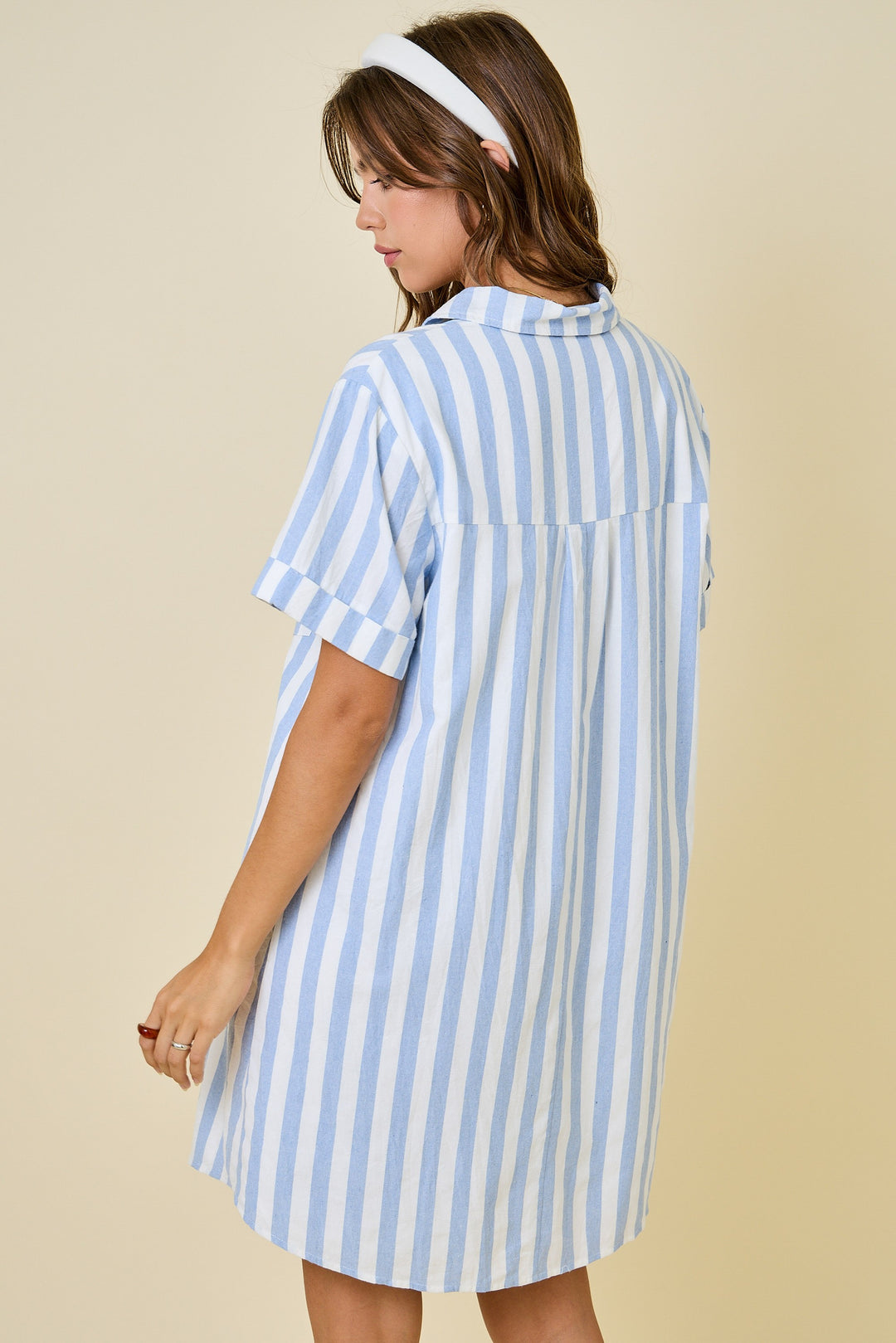 Harper Striped Easy Shirt Dress W/ Pocket Detail & Lining