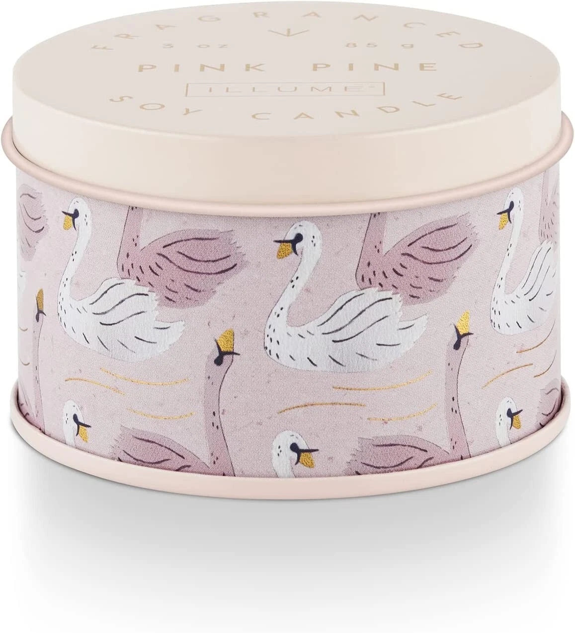 3 oz tin Fa La La candle with Wonderful Winter fragrance in a silver container.