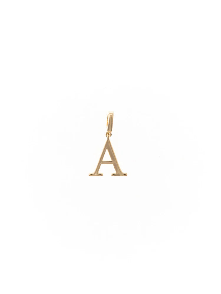 Gold-plated Greek letter charm with a clasp attachment
