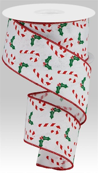 2.5"X10yd Peppermint Ribbon