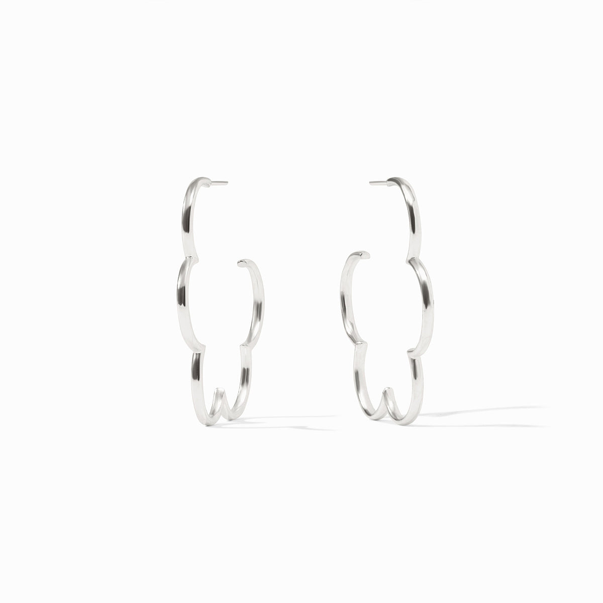 Julie Vos Gardenia Hoop earrings in pure silver plate with pierced ear posts and backs.