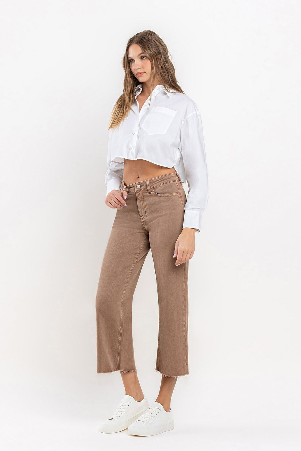 Stella High Rise Crop Wide Leg Jeans