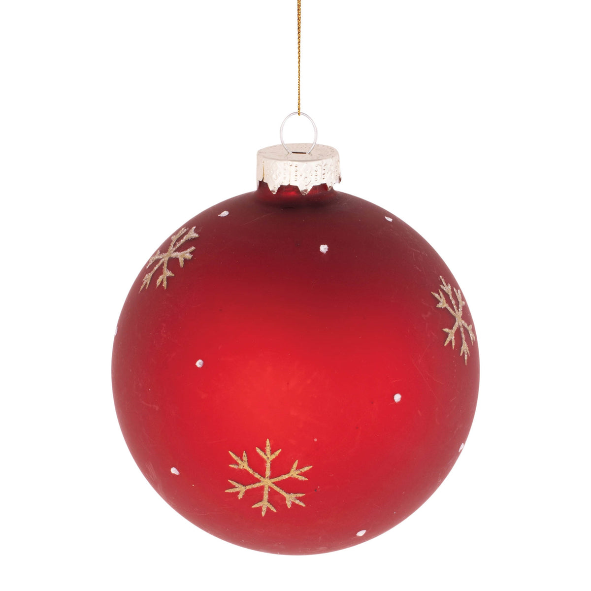 4-inch glass ball ornament with a smooth spherical shape.