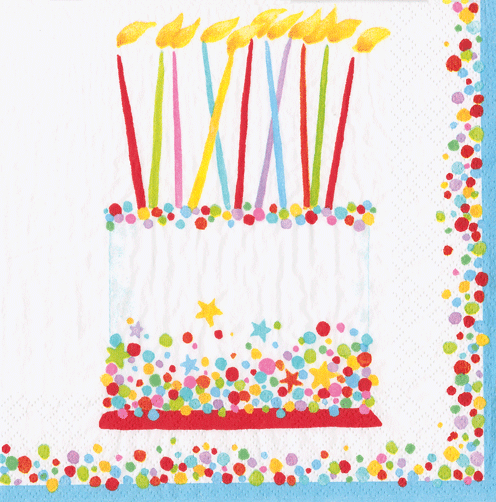 Packaged cocktail napkins with triple-ply construction printed in Germany.