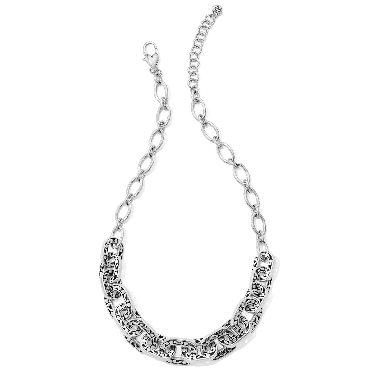 Silver plated adjustable Contempo Linx necklace with lobster claw closure