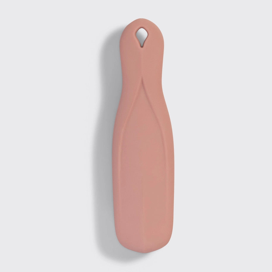 Terracotta scalp renewal brush with multi-level bristles and ergonomic handle