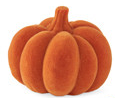 A single 2.75-inch orange flocked resin pumpkin with a textured, velvet-like finish.