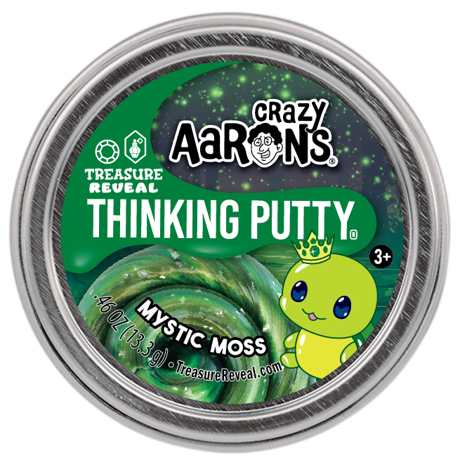 Treasure Reveal Thinking Putty in clear silicone with colorful embedded surprises inside.