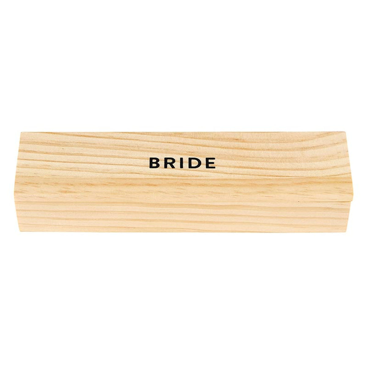 Wood box with gem pen set in bride theme featuring pinewood construction