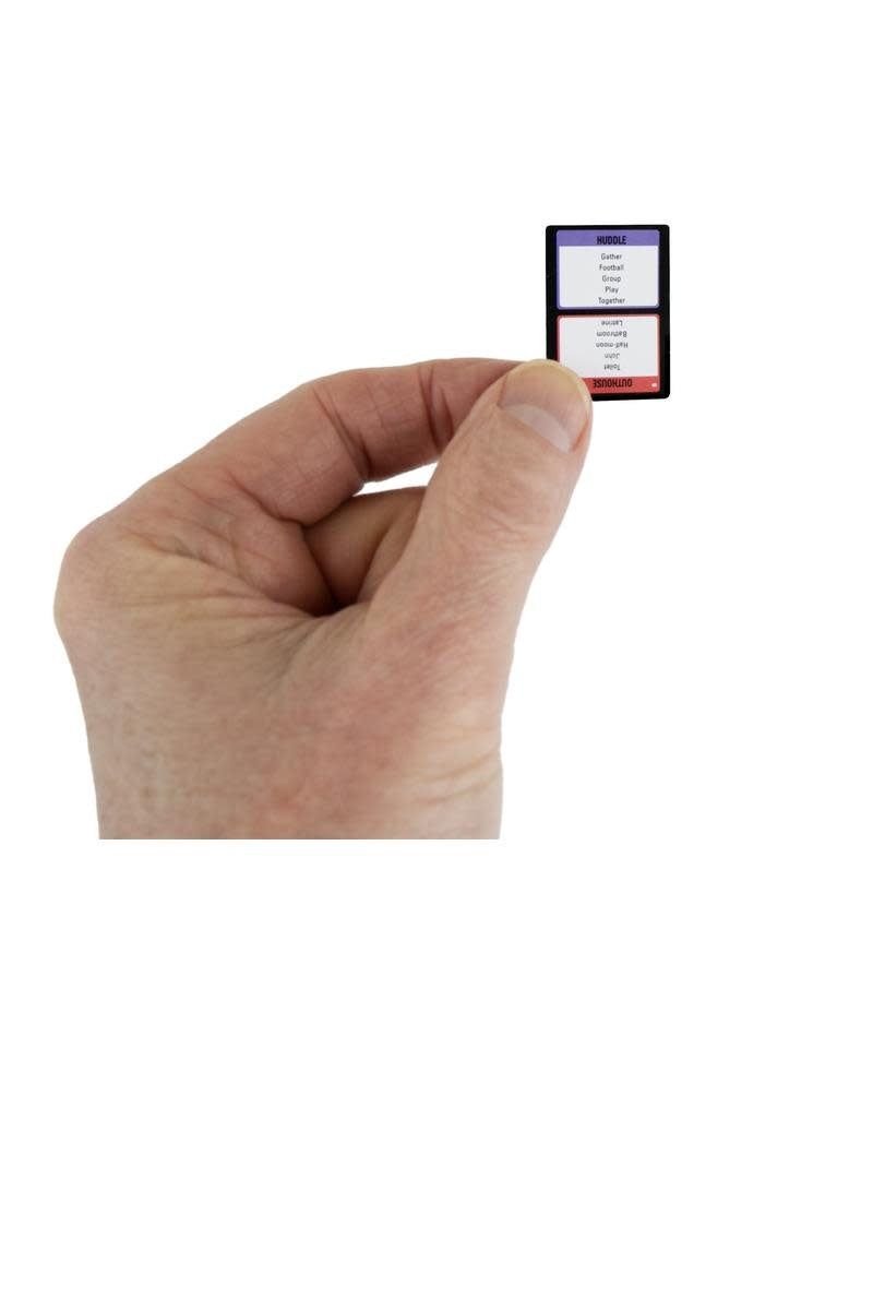 World's Smallest Taboo game box with sand timer, clicker, cards in travel case.