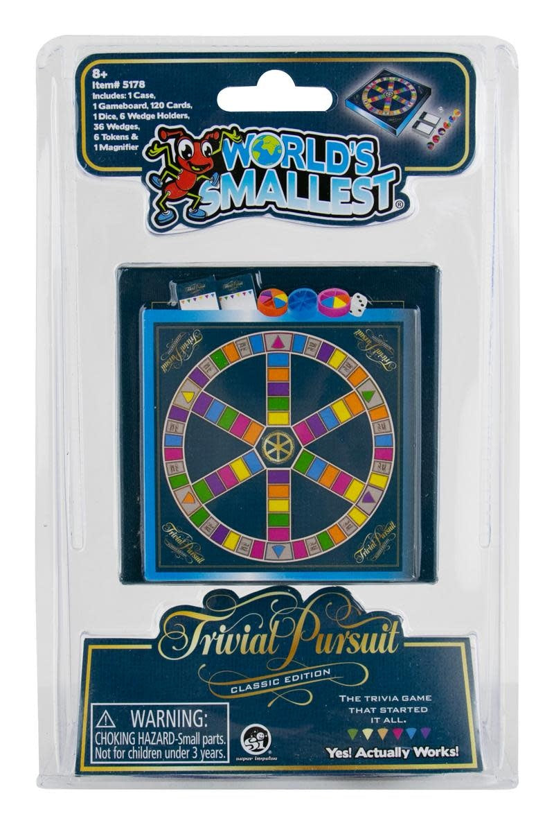 Compact Trivial Pursuit game with wedge-shaped categories in a small case.